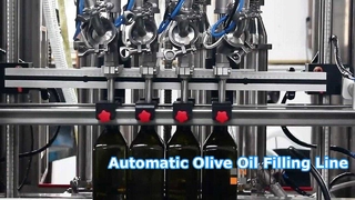 Línea automática de llenado de aceite de oliva, máquina etiquetadora, tapadora y llenado de aceite de oliva
