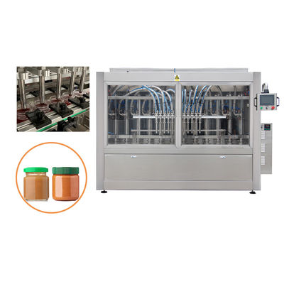Máquina automática para mezclar botellas de vidrio de mantequilla de maní y relleno en caliente