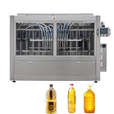 Línea de producción de aceite de soja de sésamo de tipo lineal comercial con tapa y máquina de etiquetado