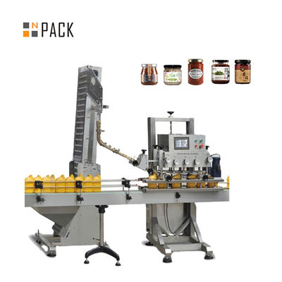 Máquina de embalaje automática con tapa de botella de vidrio de 6 ruedas con alimentador de tapas