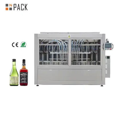 Máquina llenadora de alcohol totalmente automática con control PLC y llenado multicabezal para embotellado de licores