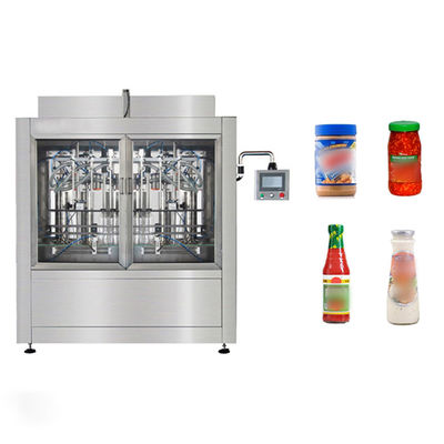 Botella de vidrio de plástico automática lineal de 48 a 56 bpm 250 ml 500 ml máquina de llenado de salsa