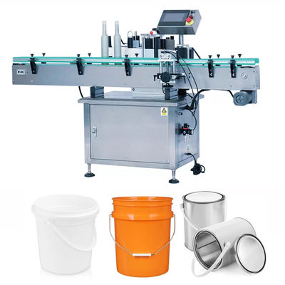 Máquina automática de etiquetado de etiquetas adhesivas de contenedores de cubos de tambor